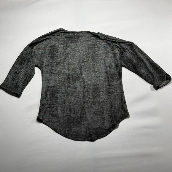 INC International Concepts Women's 3/4 Sleeve Gray Stretch Shirt - Size M - Picture 2 of 3